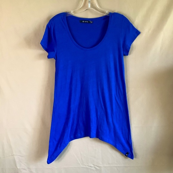 NWT Satva Blue 100% Organic Cotton Hi-Lo Tee XS - Picture 9 of 12